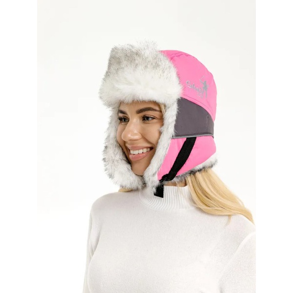 Шапка-ушанка Skadi Gear Skadi (с маской) Розовый/Серый/Белый волк