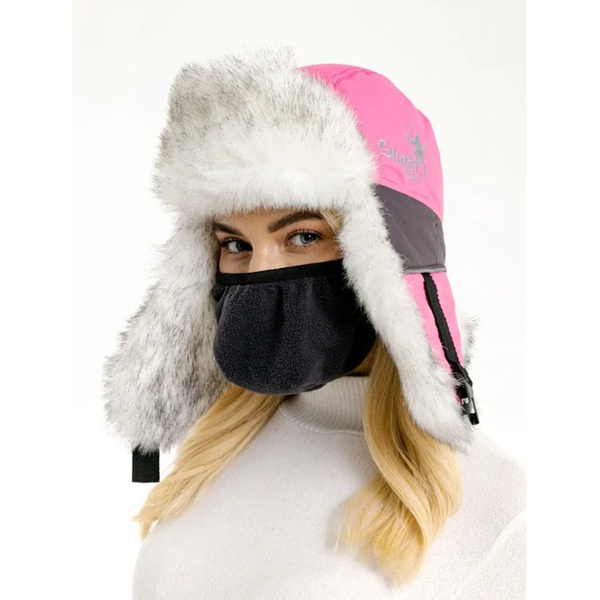 Шапка-ушанка Skadi Gear Skadi (с маской) Розовый/Серый/Белый волк
