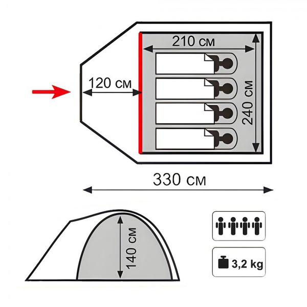 Палатка Totem Indi 4 V2