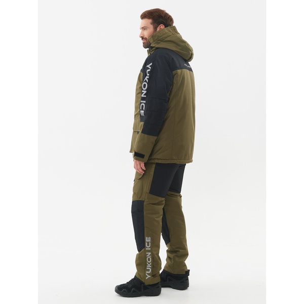 Костюм зимний Huntsman Yukon Ice хаки/чёрный, тк. Cat's Eye