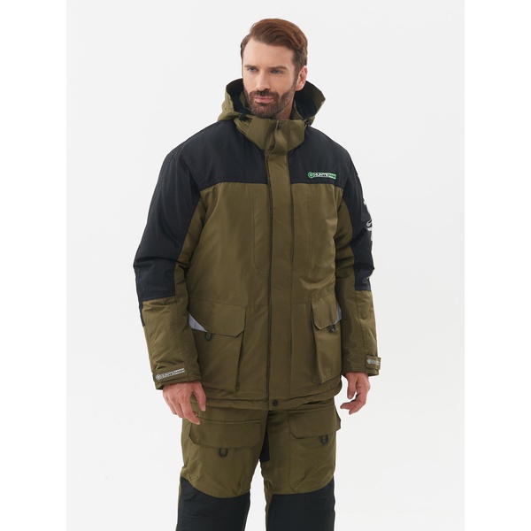 Костюм зимний Huntsman Yukon Ice хаки/чёрный, тк. Cat's Eye