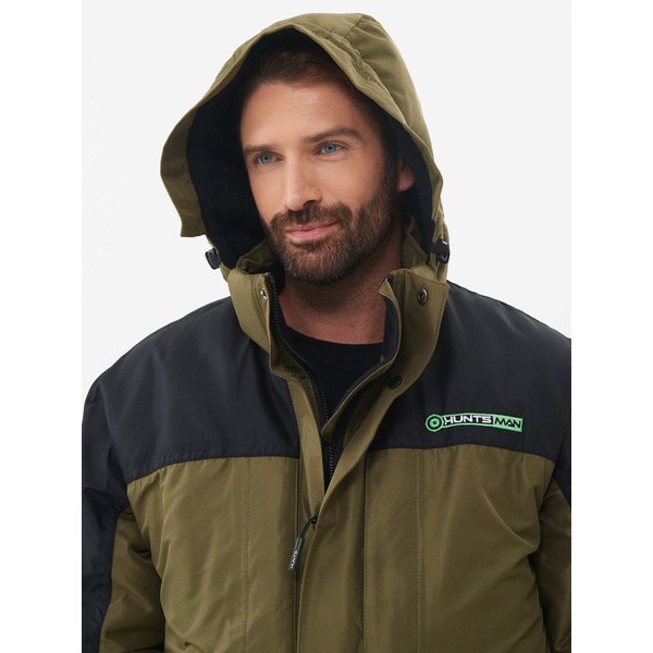 Костюм зимний Huntsman Yukon Ice хаки/чёрный, тк. Cat's Eye