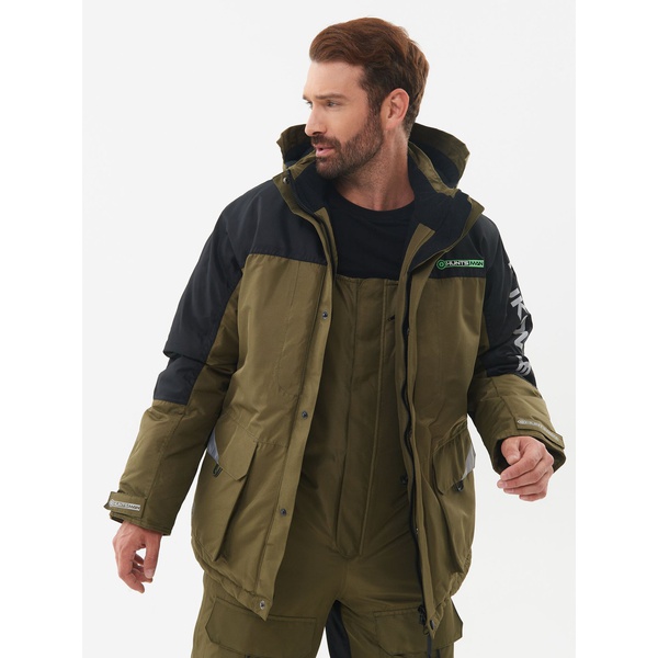 Костюм зимний Huntsman Yukon Ice хаки/чёрный, тк. Cat's Eye