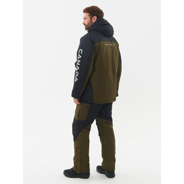Костюм зимний Huntsman Канада хаки/чёрный, тк. Оксланд