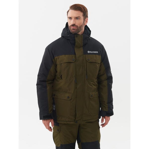 Костюм зимний Huntsman Канада хаки/чёрный, тк. Оксланд