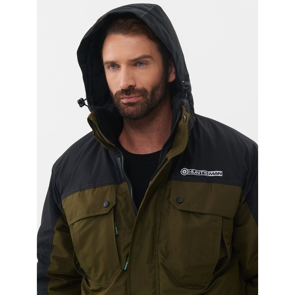 Костюм зимний Huntsman Канада хаки/чёрный, тк. Оксланд