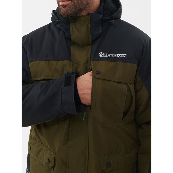 Костюм зимний Huntsman Канада хаки/чёрный, тк. Оксланд