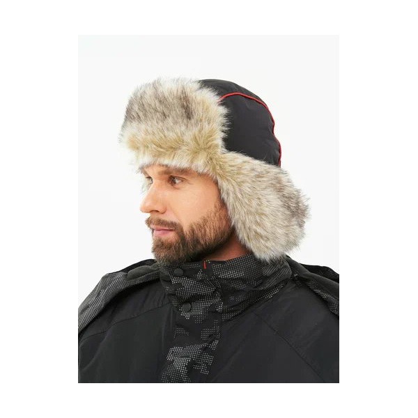 Шапка-ушанка Huntsman Reflect черный/мех Волк