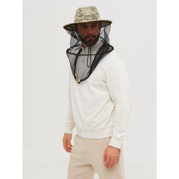 Панама-накомарник Huntsman Антигнус с кольцом (тк. смесовая рип-стоп) Светлый пиксель 128/2