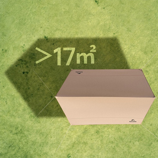 Тент Naturehike Yunxiao Canopy Lite CNK2350WS015 (с двумя стойками) светло-коричневый, 5 x 3.8 м