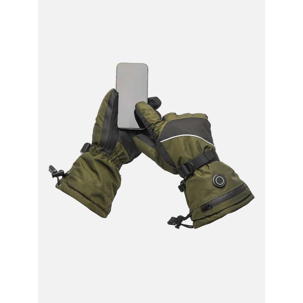 Перчатки с подогревом RedLaika Lux сенсорные, на аккумуляторах Зелёный/Хаки, до 9 часов (3000 mAh)