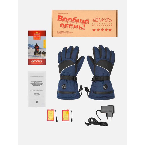Перчатки с подогревом RedLaika Lux сенсорные, на аккумуляторах Синий, до 9 часов (3000 mAh)