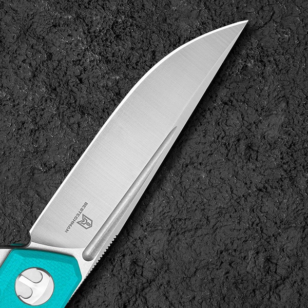 Нож Bestechman Mini Dundee (сталь D2, satin-покрытие) светло-голубой