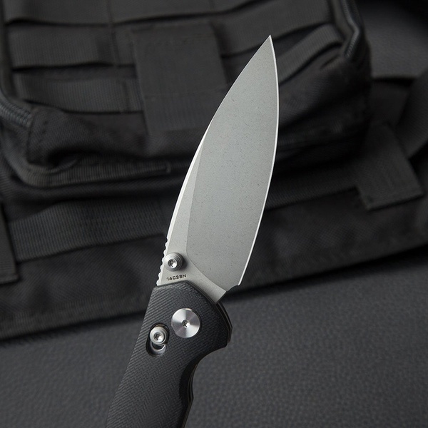 Нож Bestechman Ronan (сталь 14C28N, рукоять G10) черный, обработка stonewash