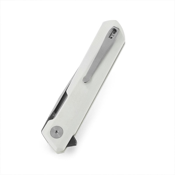 Нож Bestechman Dundee (сталь D2, рукоять G10) белый, титанирование/сатин