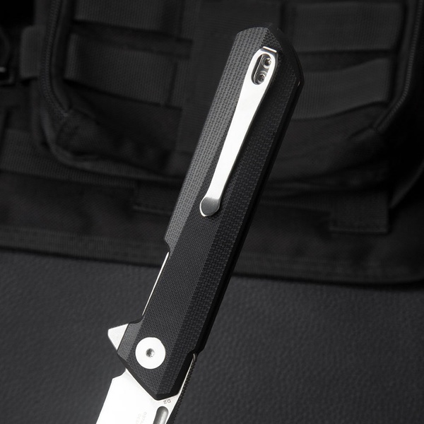 Нож Bestechman Dundee (сталь D2, рукоять G10) черный, титанирование/сатин