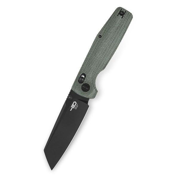 Нож Bestech Slasher (сталь D2, рукоять Микарта) зеленый, blackwash обработка