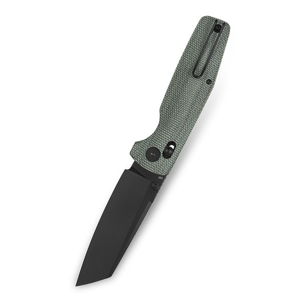 Нож Bestech Slasher (сталь D2, рукоять Микарта) зеленый, blackwash обработка