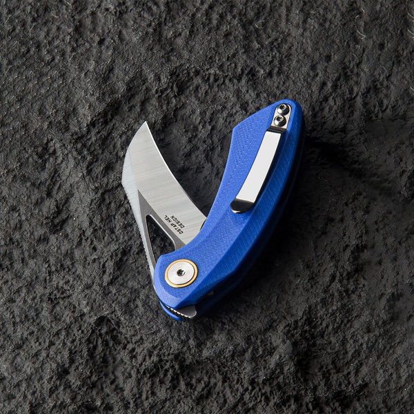 Нож Bestech Bihai (сталь 14C28N, рукоять G10) синий, DLC-покрытие/stonewash/satin