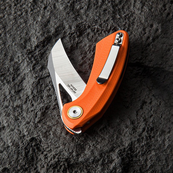 Нож Bestech Bihai (сталь 14C28N, рукоять G10) оранжевый, stonewash/satin