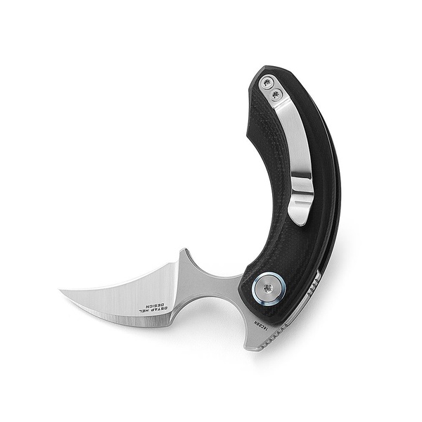 Нож Bestech Strelit (сталь 14C28N, рукоять G10) черный, satin + stonewash обработка