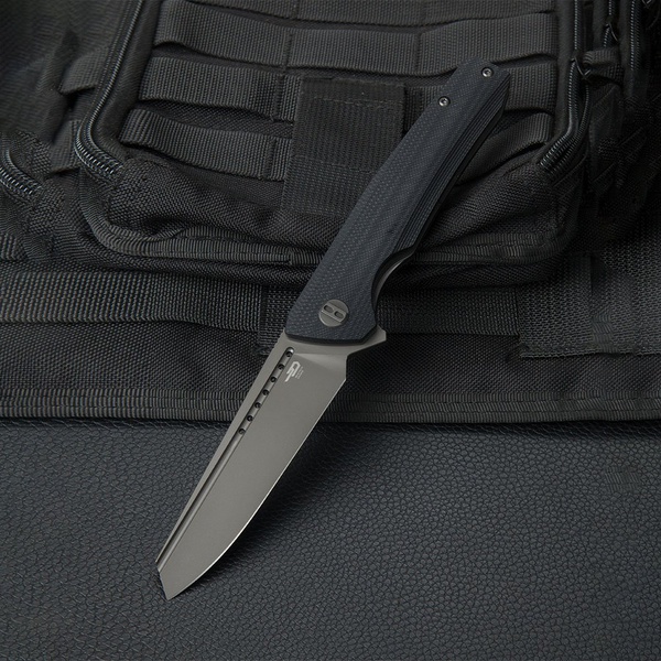 Нож Bestech Slyther (сталь 14C28N, рукоять G10) т.серый, титановое покрытие