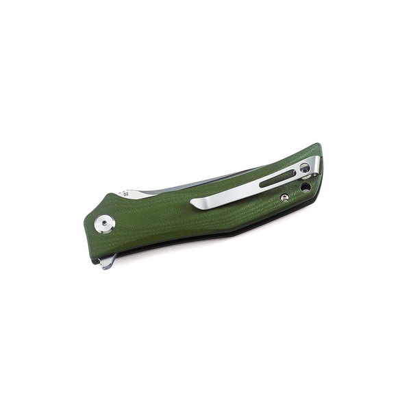 Нож Bestech Scimitar (сталь D2, рукоять G10) зеленый, stonewash + satin обработка