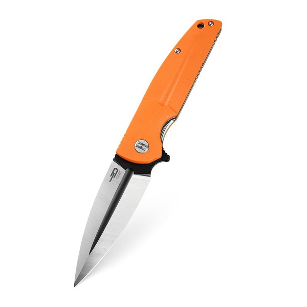 Нож Bestech Fin (сталь 14C28N, рукоять G10) оранжевый, blackwash + satin обработка