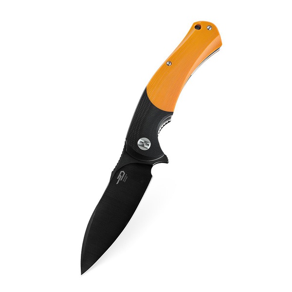 Нож Bestech Penguin (сталь D2, рукоять G10) черный/оранжевый, blackwash обработка