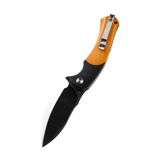 Нож Bestech Penguin (сталь D2, рукоять G10) черный/оранжевый, blackwash обработка