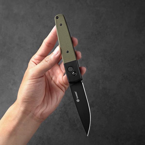 Нож Ganzo G721B (сталь 440C) черный/зеленый