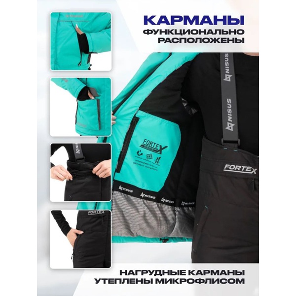 Костюм зимний Nisus Mira 10/10 К Aqua Green/Black