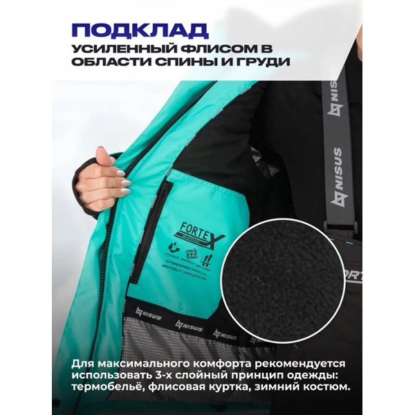 Костюм зимний Nisus Mira 10/10 К Aqua Green/Black