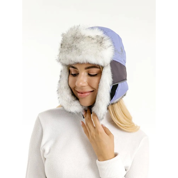 Шапка-ушанка Skadi Gear Skadi (с маской) Лаванда/Серый/Белый волк