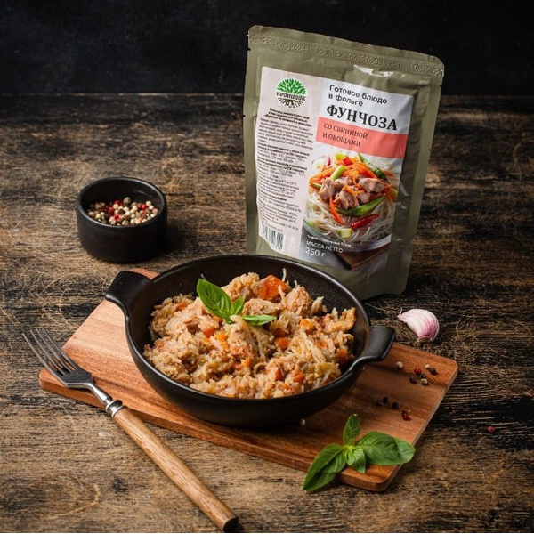 Готовое блюдо Кронидов Фунчоза со свининой и овощами 250 г