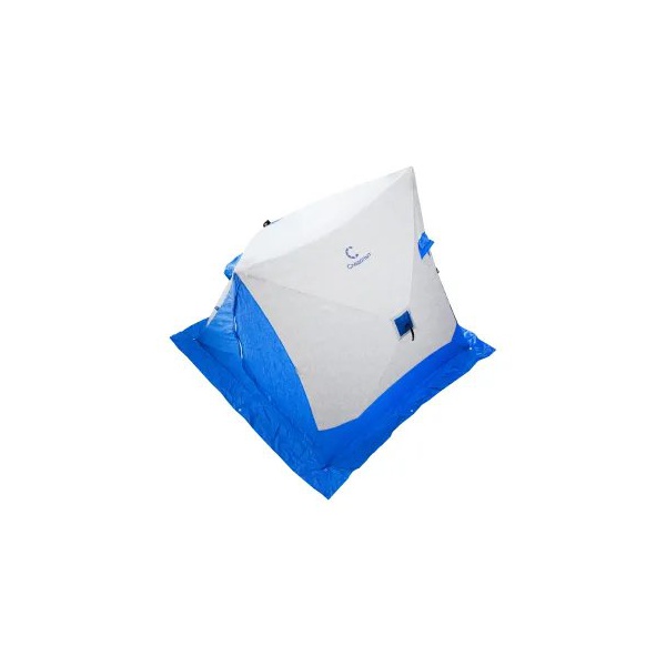 Палатка для зимней рыбалки Следопыт 2-скатная синий/белый с принтом