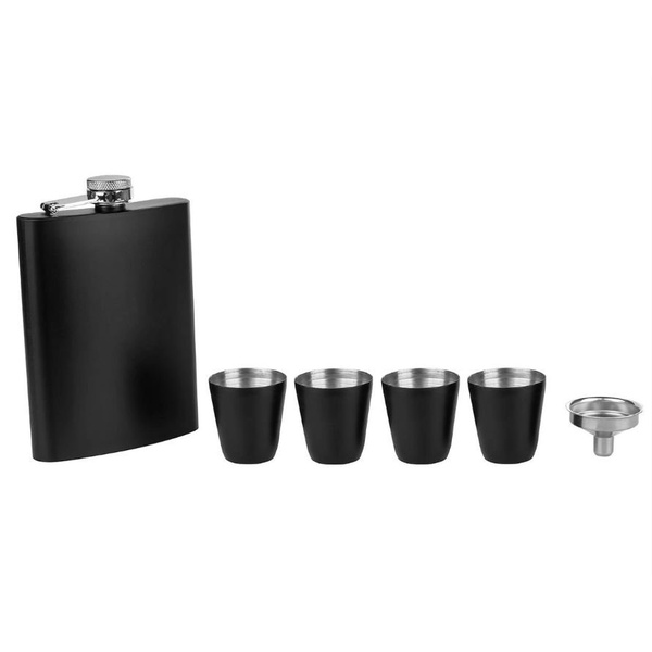 Набор-чемодан Helios HS-2023-MH-8A (фляжка + 4 стопки)