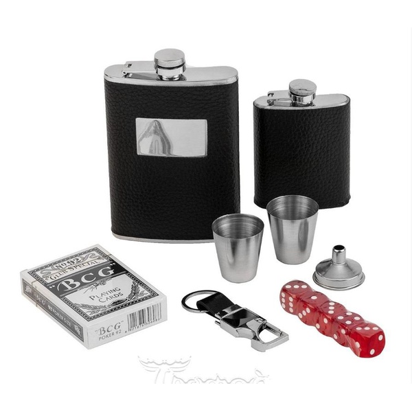 Набор-чемодан Helios СССР (2 фляжки + 2 стопки, карты)