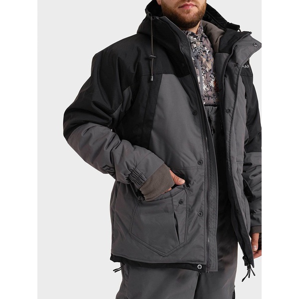 Костюм Тритон Strong -40 с полукомбинезоном (Таслан) серый/чёрный