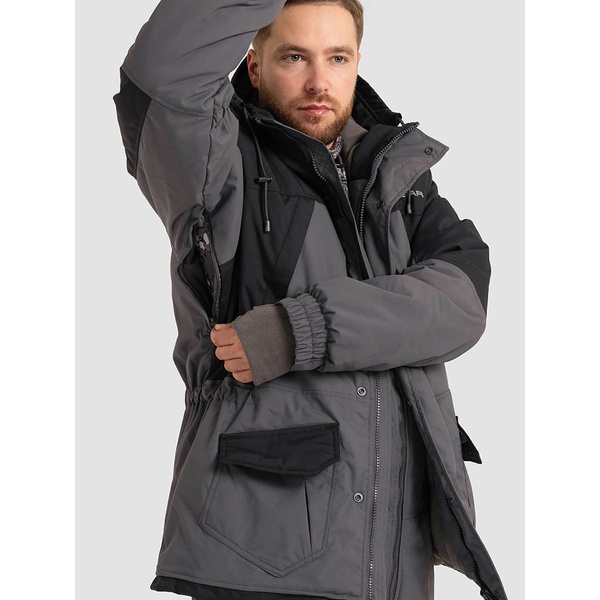 Костюм Тритон Strong -40 с полукомбинезоном (Таслан) серый/чёрный