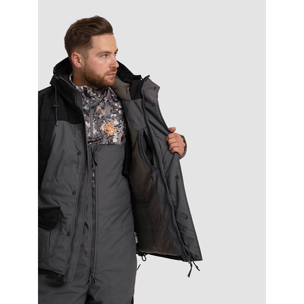 Костюм Тритон Strong -40 с полукомбинезоном (Таслан) серый/чёрный