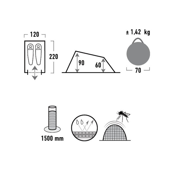 Палатка High Peak Campo голубой/серый