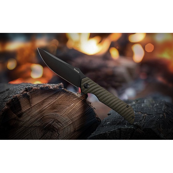 Нож Ruike P123 хаки, blackwash обработка