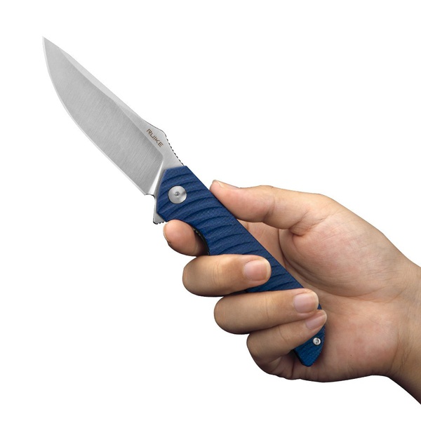 Нож Ruike P123 синий, satin обработка
