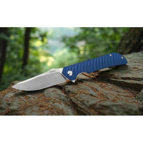 Нож Ruike P123 синий, satin обработка