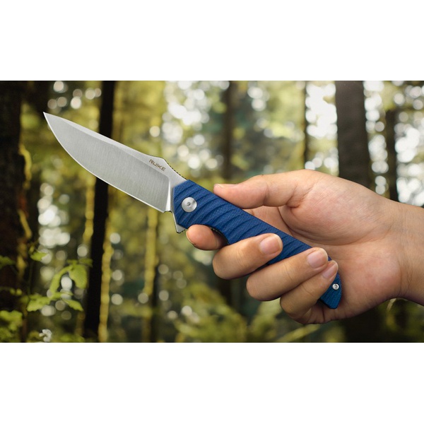 Нож Ruike P123 синий, satin обработка