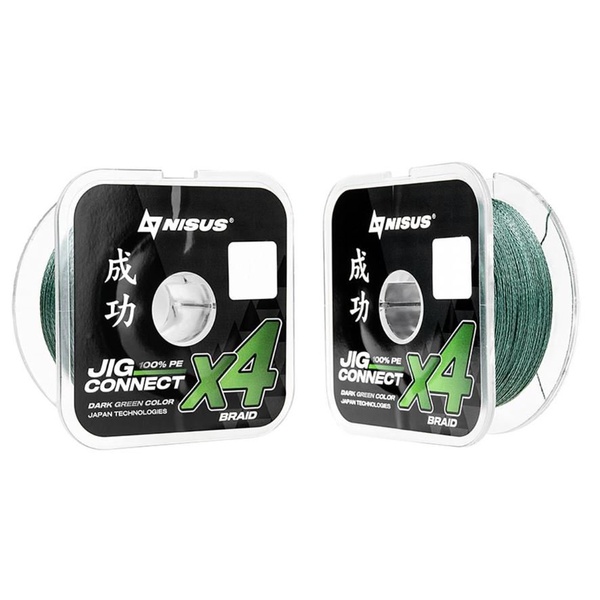 Шнур Nisus Jig Connect X4 PE Dark Green (100 м) 0.25 мм