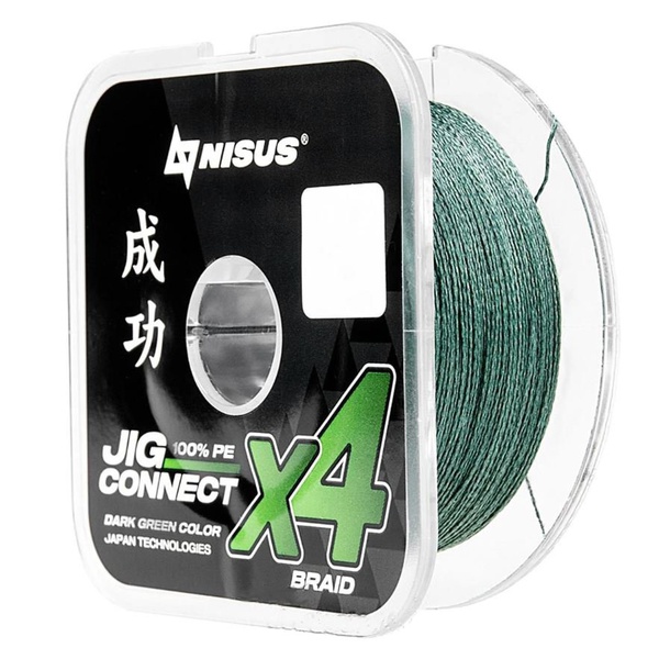 Шнур Nisus Jig Connect X4 PE Dark Green (100 м) 0.30 мм