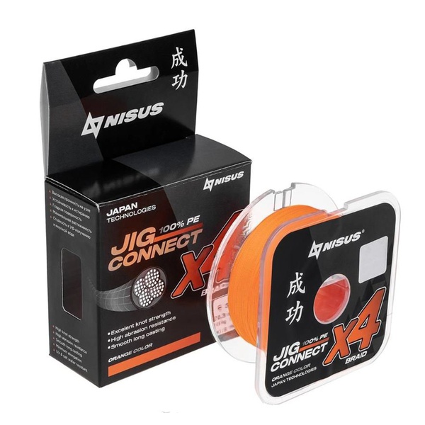 Шнур Nisus Jig Connect X4 PE Orange (150 м) 0.08 мм