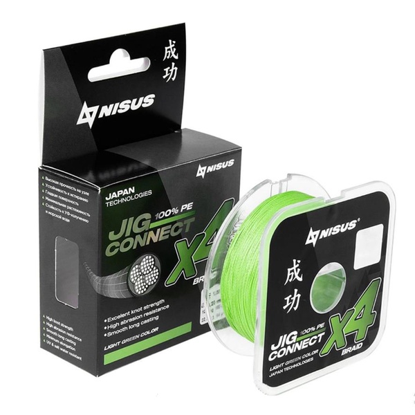 Шнур Nisus Jig Connect X4 PE Light Green (150 м) 0.08 мм